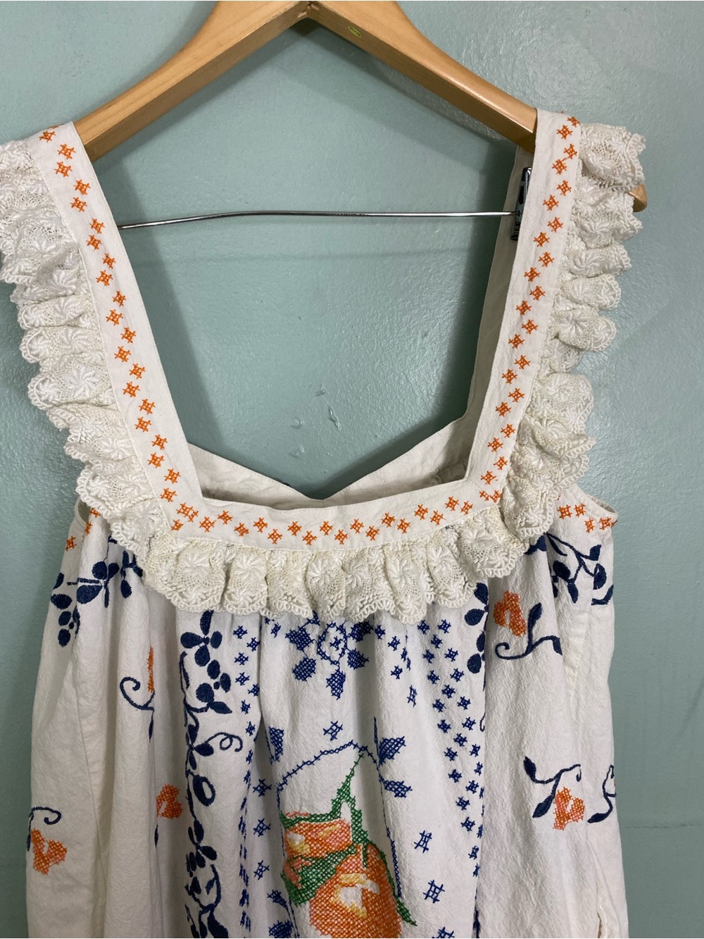 Free People Bali Main Squeeze Mini Dress Embroidered Large - Picture 9 of 12